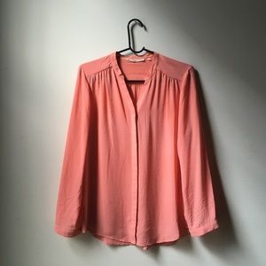 Violet + Claire Coral Pink Blouse Sz M